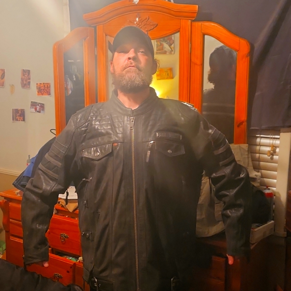 Harley davidson vented leather jacket